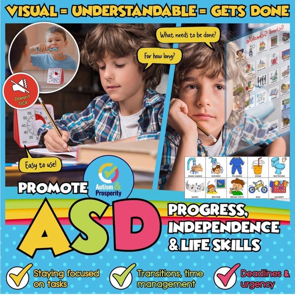 Autism & Prosperity Kids Time Schedule Tasks Autistic Children Learning - Picture 2 of 6